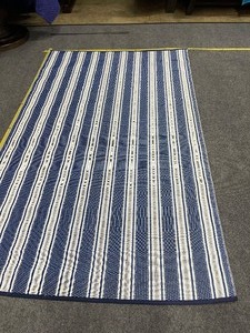 Blue Striped Area Rug