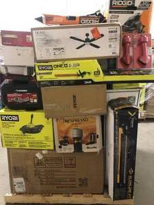 Pallet of Assorted Tools and General Merchandise Various Models and Conditions, Open box, Shelf pull, Returns and more  See Pictures