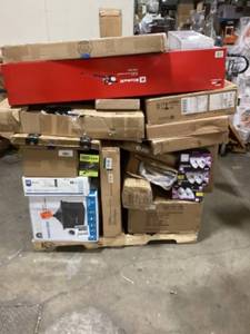 Pallet of Assorted Tools and General Merchandise Various Models and Conditions, Open box, Shelf pull, Returns and more  See Pictures