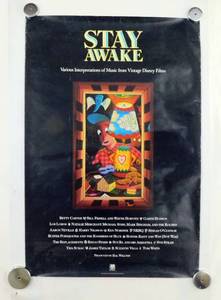 1988 Stay Awake Soundtrack of Various Disney Films Single Sided Poster