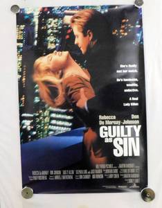 1993 Guilty As Sin Double Sided Original Advance Movie Theater Poster