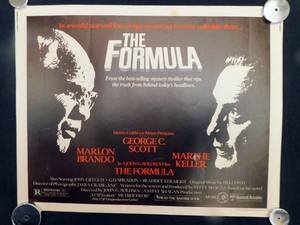1980 The Formula Single Sided Half Sheet Movie Theater Poster
