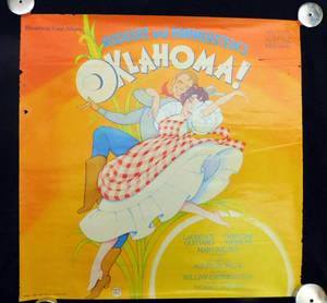 1980 Rogers and Hammersteins Oklahoma Broadway Cast Album Single Sided Poster