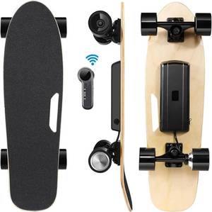 lot 31 image: Caroma Electric Skateboards, 350W Electric Skateboard with Remote,12.4 Mph Top Speed & 8 Miles Range, Electric Longboard for Adults & Teens, Built-in Intelligent BMS