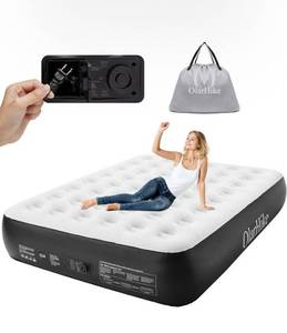 lot 62 image: OlarHike 80x60x13 Queen Size Air Mattress with Built-in-Pump