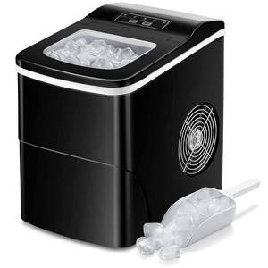 lot 65 image: Z5876-BLACK Countertop Ice Maker Machine,