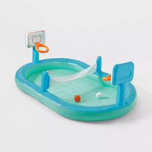 lot 91 image: Kids Sports Play Center Inflatable Pool - Sun Squad Dimensions (Overall) 38 Inches (H) x 118 Inches (W) x 71 Inches (D)
