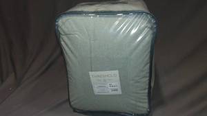lot 125 image: King Cotton Linen Chambray Comforter & Sham Set Moss Green 191908799094