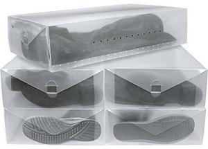 lot 114 image: Greenco Clear Foldable Boot Storage Boxes-5 Pack 646437853262