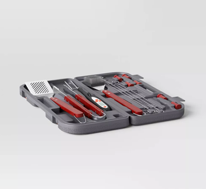 lot 132 image: 17pc Stainless Steel BBQ Tool Set  679077117074