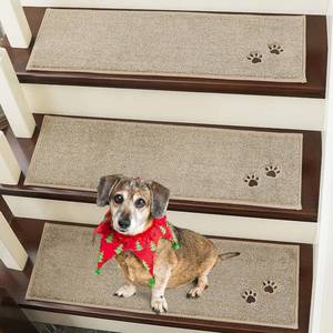 lot 143 image: BEQHAUSE Stair-Treads-for-Wooden-Steps-Non-Slip Stair Treads Machine Washable 28inX9in Soft Indoor 15pcs,Beige