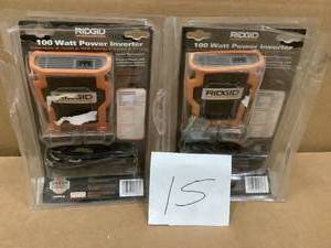 lot 15 image: Lot of 2 Ridgid 100-Watt Power Inverter Rd97100 Costumers returns See pics