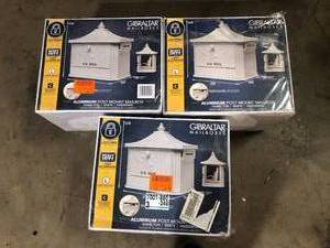 lot 28 image: Lot of Architectural Mailboxes Hamilton Premium, White, Large, Locking, Aluminum, Post Mount Mailbox Customer Returns See Pictures