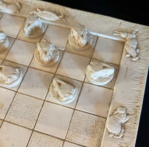 lot 59 image: Decorative Turtle and Bunny Figurine Checker Board