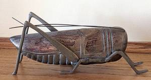 lot 107 image: Pair of Decorative Metal Grasshoppers