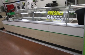 lot 1 image: Prep Counter & Pay station wChillers & Heat Element Sections (4 pcs) 17x34x36 Overall