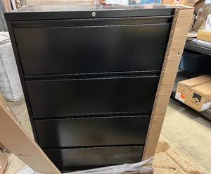 Black 4-Drawer Lateral File Cabinet - 52.5 H x 36 W x 18.6 D