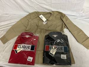 Tan, Red, and Black Dress Shirts - XL