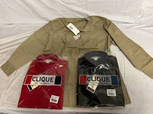 Tan, Red, and Black Dress Shirts - XL