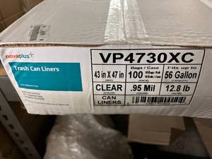 10 Rolls of Novaplus Trash Can Liners - 56 Gallons - Clear