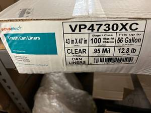 10 Rolls of Novaplus Trash Can Liners - 56 Gallons - Clear