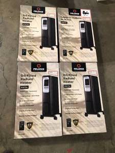 Lot of 4 - 1,500-Watt Digital Electric Oil-Filled Radiant Portable Space Heater not used