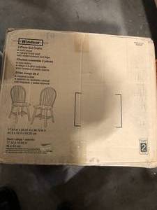 WINSOME WOOD Windsor Natural and White Solid Wood Windsor Chair (Set of 2) Customer Returns See Pictures