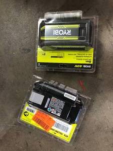 Lot of 2 Ryobi 40 Volt Batteries Customer Returns See Pictures