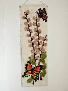 lot 25 image: Butterfly Themed Shag Wall Hanging