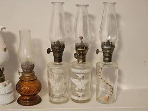 lot 104 image: Collection of Charming Petite Oil Lamps