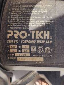 lot 126 image: Protech Compound Miter Chop Saw