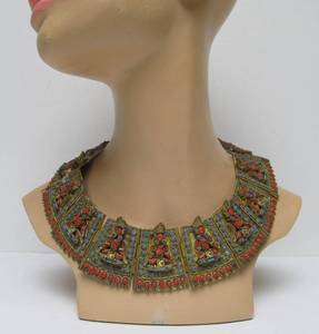 lot 13 image: Old Vintage Tibetan Buddhist Figural Ceremonial Necklace