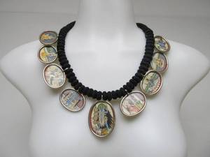 lot 47 image: Vintage Multi Panel Sterling Silver India Kali Necklace