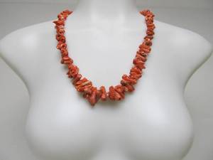 lot 39 image: Genuine Natural Coral & Sterling Silver Necklace