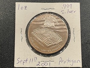 lot 3 image: September 11, 2001 .999 Fine Silver 1 Ounce Coin