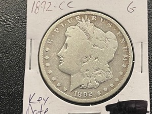 lot 5 image: 1892-CC Morgan Dollar Key Date Only 1,352,000 Minted