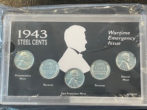 lot 36 image: Lincoln Steel Cents Wartime Emergency Issue Collection