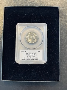 lot 37 image: 2022-P Washington Quarter Maya Angelou PCGS Early Find
