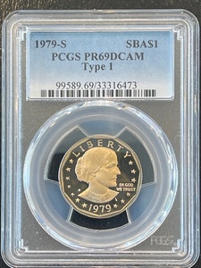 lot 45 image: 1979-S Susan B Anthony Dollar Proof PCGS PR69 Deep Cameo Type 1