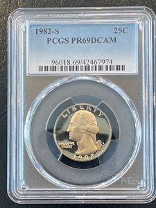 lot 52 image: 1982-S Washington Quarter Proof PCGS PR69 Deep Cameo