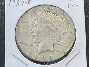 lot 74 image: 1934-D Peace Dollar