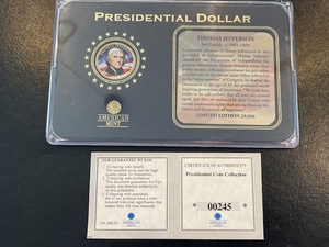lot 90 image: 2008 Colorized Presidential Dollar Brilliant Uncirculated
