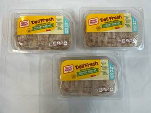 E. 3x 22oz Mega Pack Oscar Meyer Deli Fresh Oven Roasted Turkey Breast