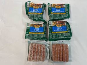 L. 4x 8.3oz  Ecrich Smok-y Beef Breakfast Sausage Links