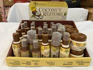 Coconut Restore Hair Product Sample Box of 6 Different Products-37 total