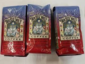 3x 10oz Bags Wicked Wolf Coffee-Whole Bean