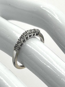 Womens 14K White Gold Anniversary Band Ring with Seven (7) Round G-I SI1-SI2 Diamonds (Size 5.5) ($1,403 Appraised Value)