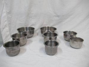 lot 17 image: Lot of Vintage Stainless Steel Mixing Bowls. Various sizes.