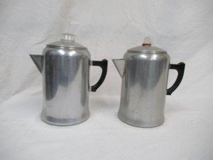 lot 19 image: 2 Vintage Aluminum Prisella Ware Coffee Pots