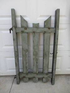 Vintage hand crafted primitive wood garden gate.